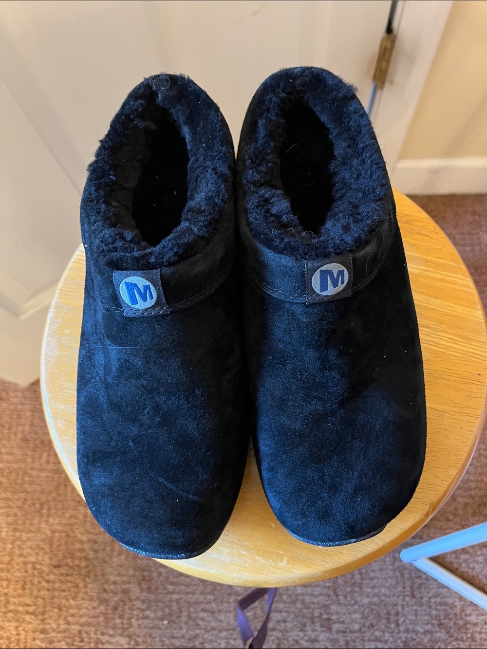 Merrell Black Kids Fleece-Lined Slip-Ons